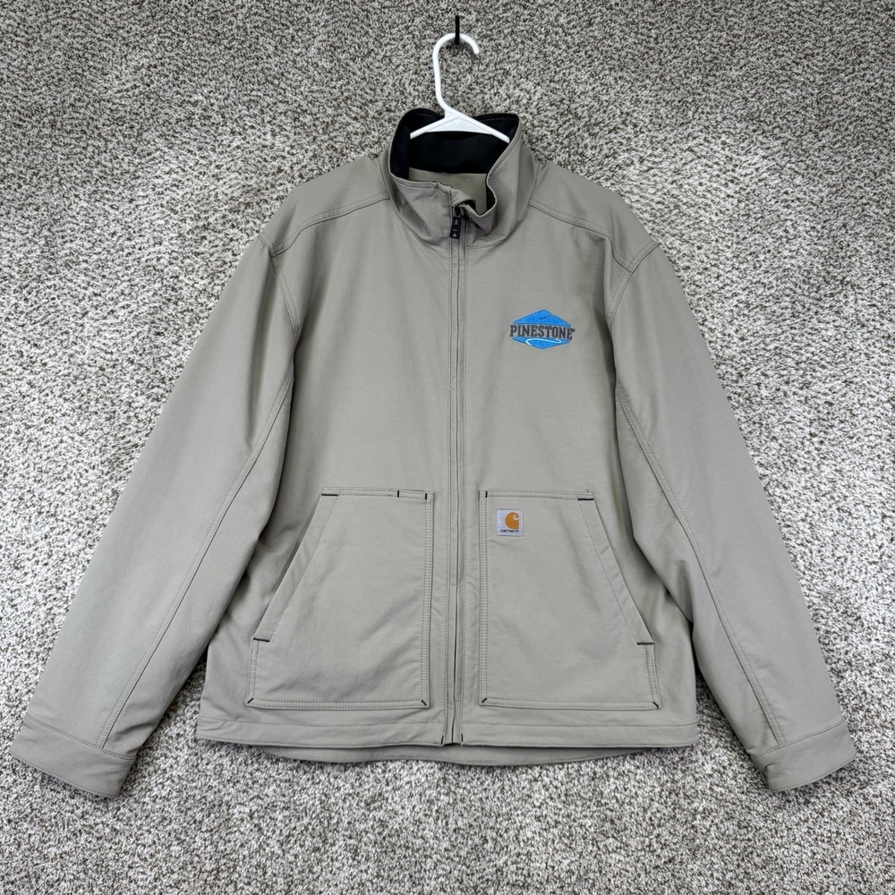 Carhartt Super Dux Jacket Men's M‎ Gray Zip Softshell Pinestone Logo OJ5534-M